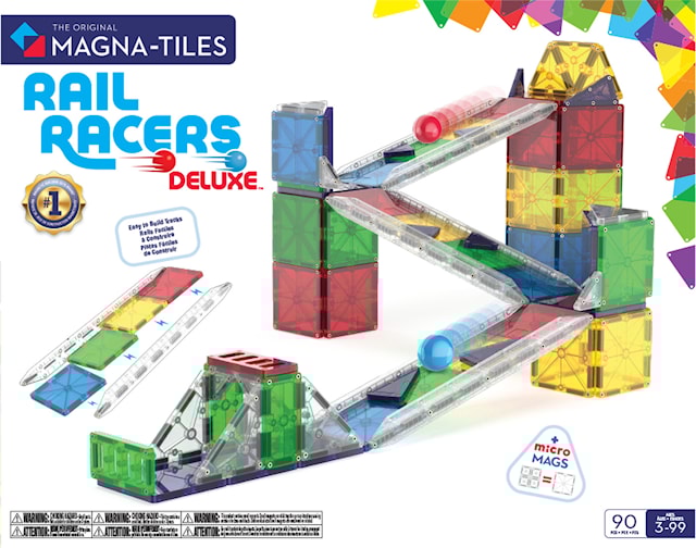 Produktbilde 1 for Magna-Tiles Rail Racer Magnetiska Byggklossar 90 Bitar