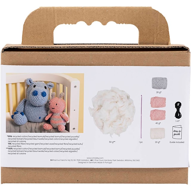 Produktbild 2 för DIY Kit Amigurumi Honeybee pastellfärger 1 förp