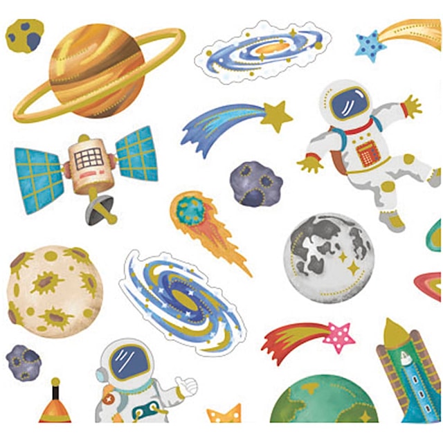 Produktbilde 3 for Klistremerker, verdensrommet, ark 15x16,5 cm, ca. 41 stk., 1 ark