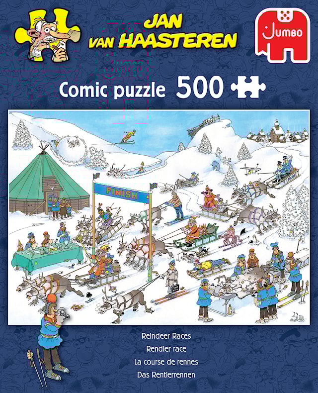 Produktbild 1 för Jan Van Haasteren Raindeer Races Pussel 500 bitar, Jumbo