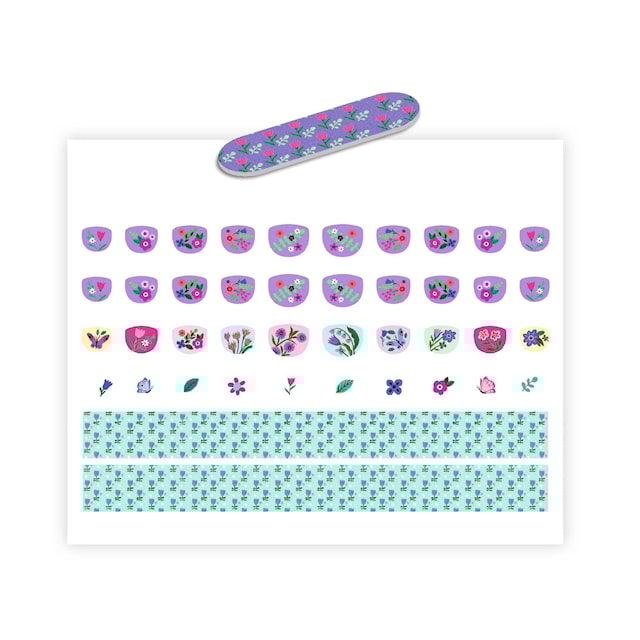 Produktbild 2 för Stickers för naglarna Blommor 120-pack Djeco