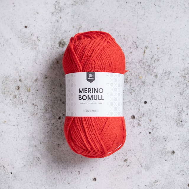 Merino Bomull 50 gr Fiery Red (14) Järbo