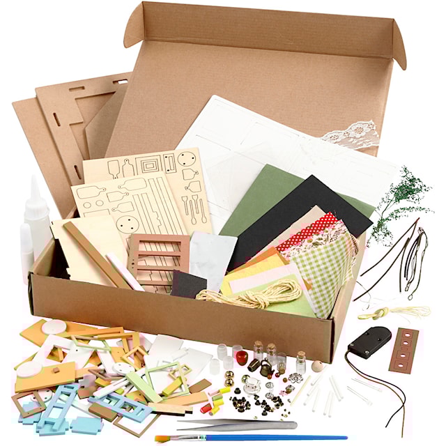 Tuotekuva 4 - DIY minihuone keittiö, kork. 18,7 cm, lev. 19 cm, 1 kpl