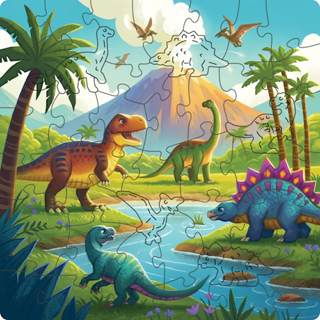 Produktbilde 2 for Dinosaur Trepuslespill 44 Brikker, Ravensburger
