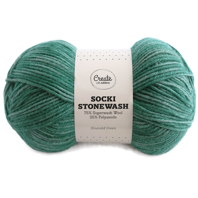 Tuotekuva 1 - Socki Stonewash 100 g Emerald Green B137 Adlibris