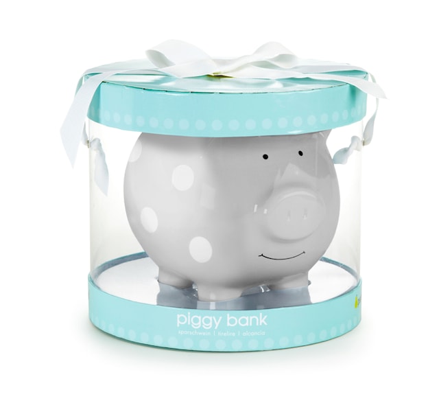 Produktbilde 3 for Spargris Medium Polka Dot Grå