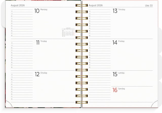 Produktbilde 2 for Organizer og Notes 2026 A5 Villrose GRIEG
