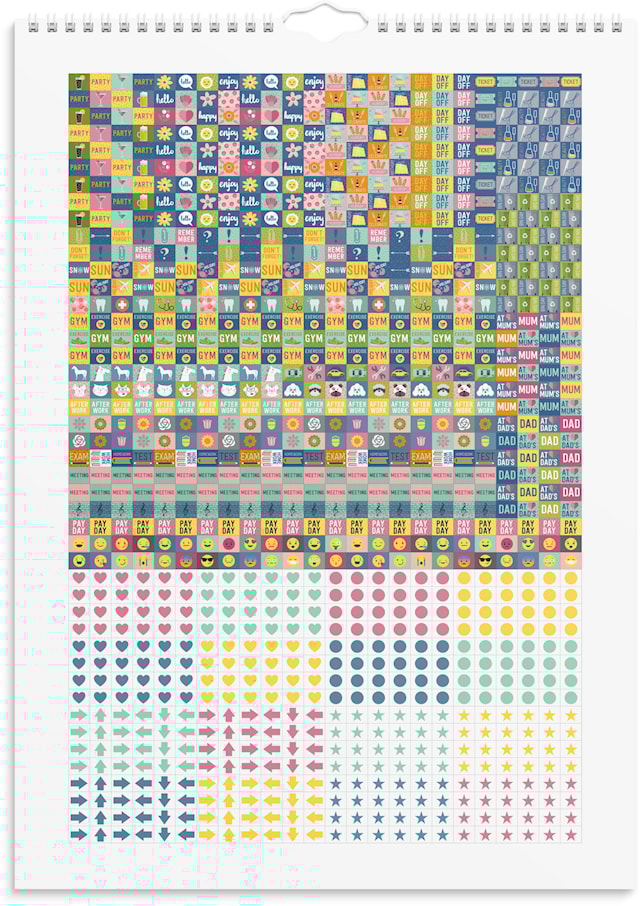 Produktbild 3 för Väggkalender 2026 A3 Doodle Burde