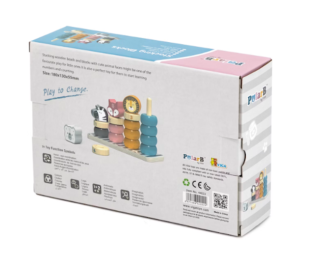 Produktbild 3 för Stapelleksak Räkna och bygg djur VIGA