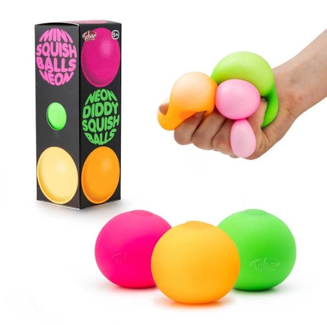 Tuotekuva 1 - Stressipallo neon diddy squish ball 3-pack