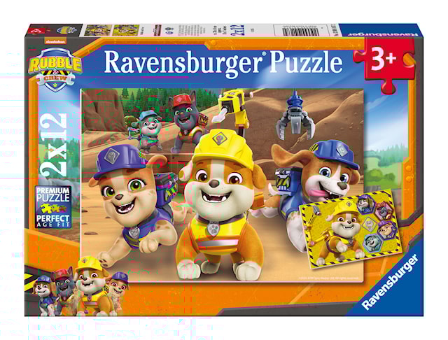 Produktbild 1 för Rubble & Crew Team in Action! Pussel 2x12 bitar, Ravensburger