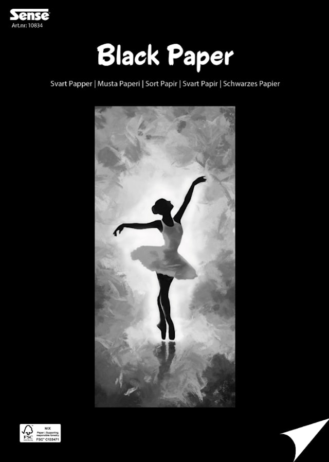 Tuotekuva 1 - Piirustuspaperi A4 Musta paperi 160g 30 arkkia Sense