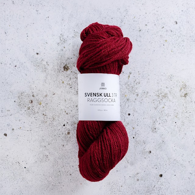 Svensk Ull 3tr Raggsokk 100 gr Jokk Berry 218 Järbo