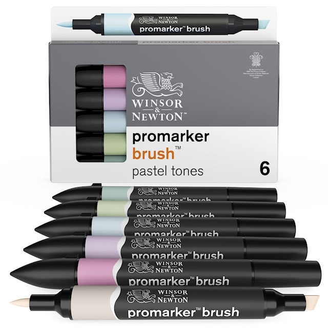 Produktbilde 3 for Markørpenn ProMarker Sett 6 - Pastel Tones Winsor & Newton