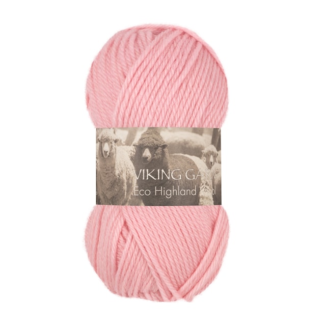 Eco Highland Wool Garn 50 g Ljusrosa 263 Viking Garn