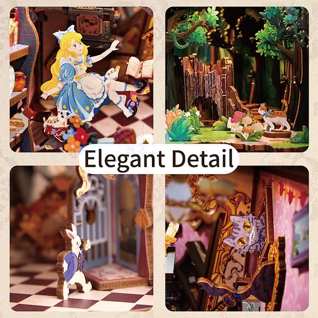 Produktbilde 3 for Book Nook Alice in Wonderland Tonecheer