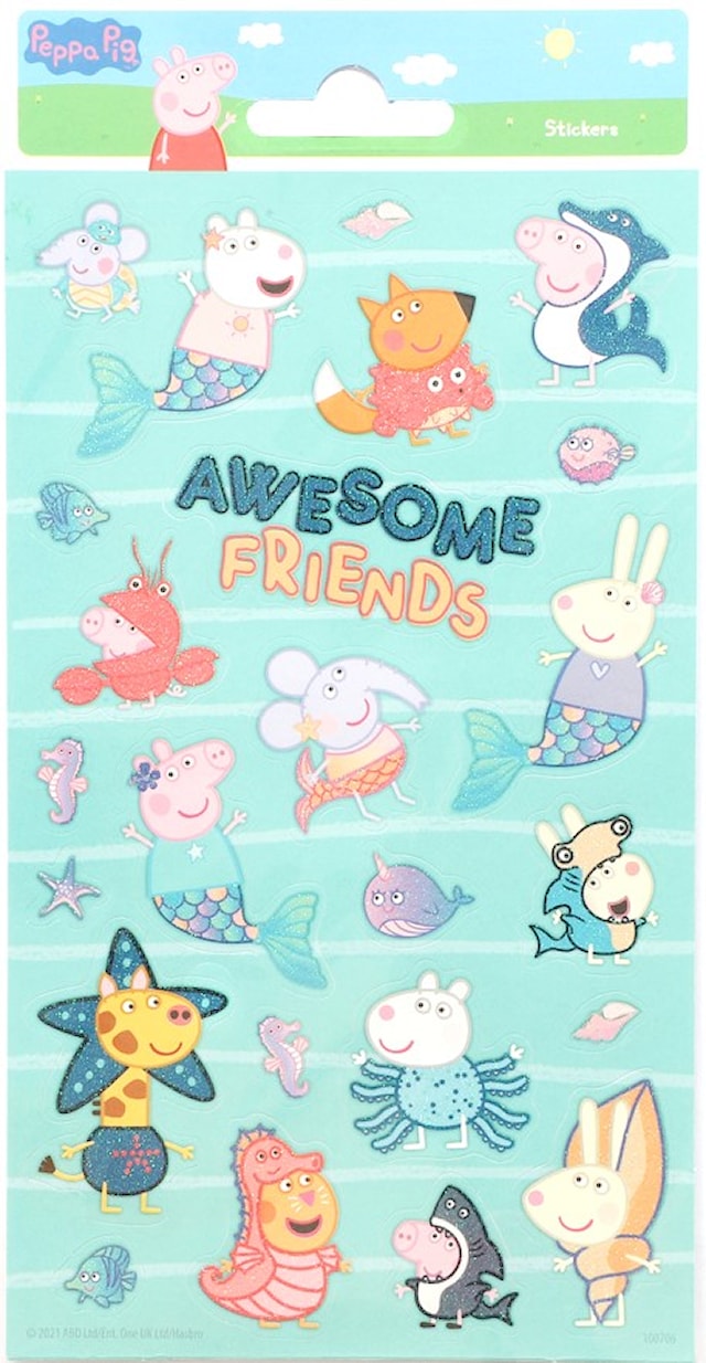 Klistermärken Peppa Pig Glitter 1 ark