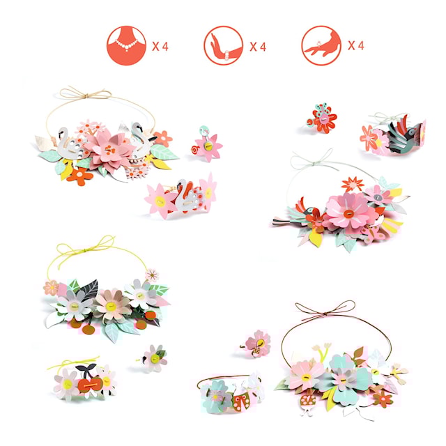 Tuotekuva 3 - Djeco-paperikukkakorujen DIY-sarja