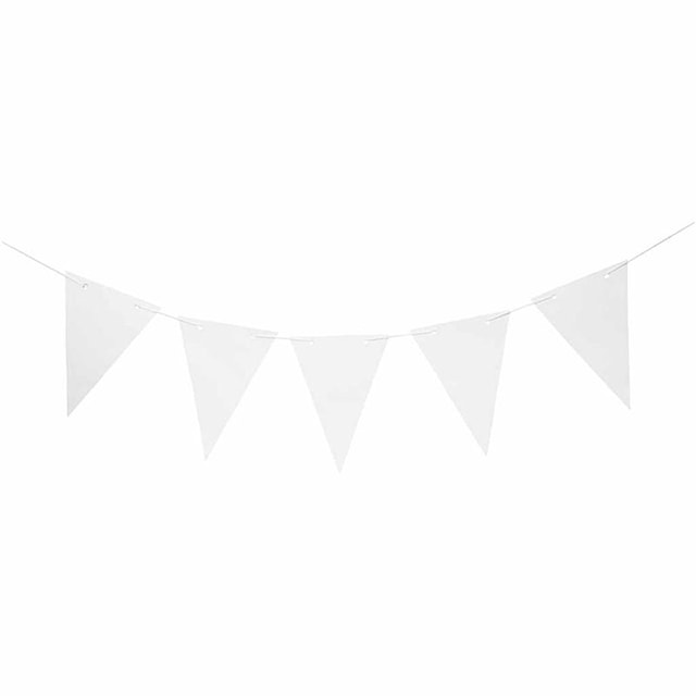 Produktbild 1 för DIY Vimpel Vit flaggor av Kartong 14,5 x 20 cm