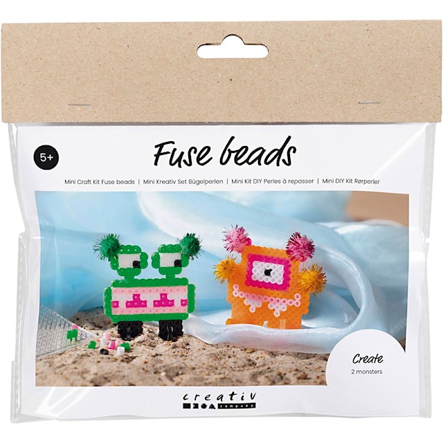 Produktbilde 1 for Mini DIY Kit Rørperler, Monster, ass. farger, 1 pk.