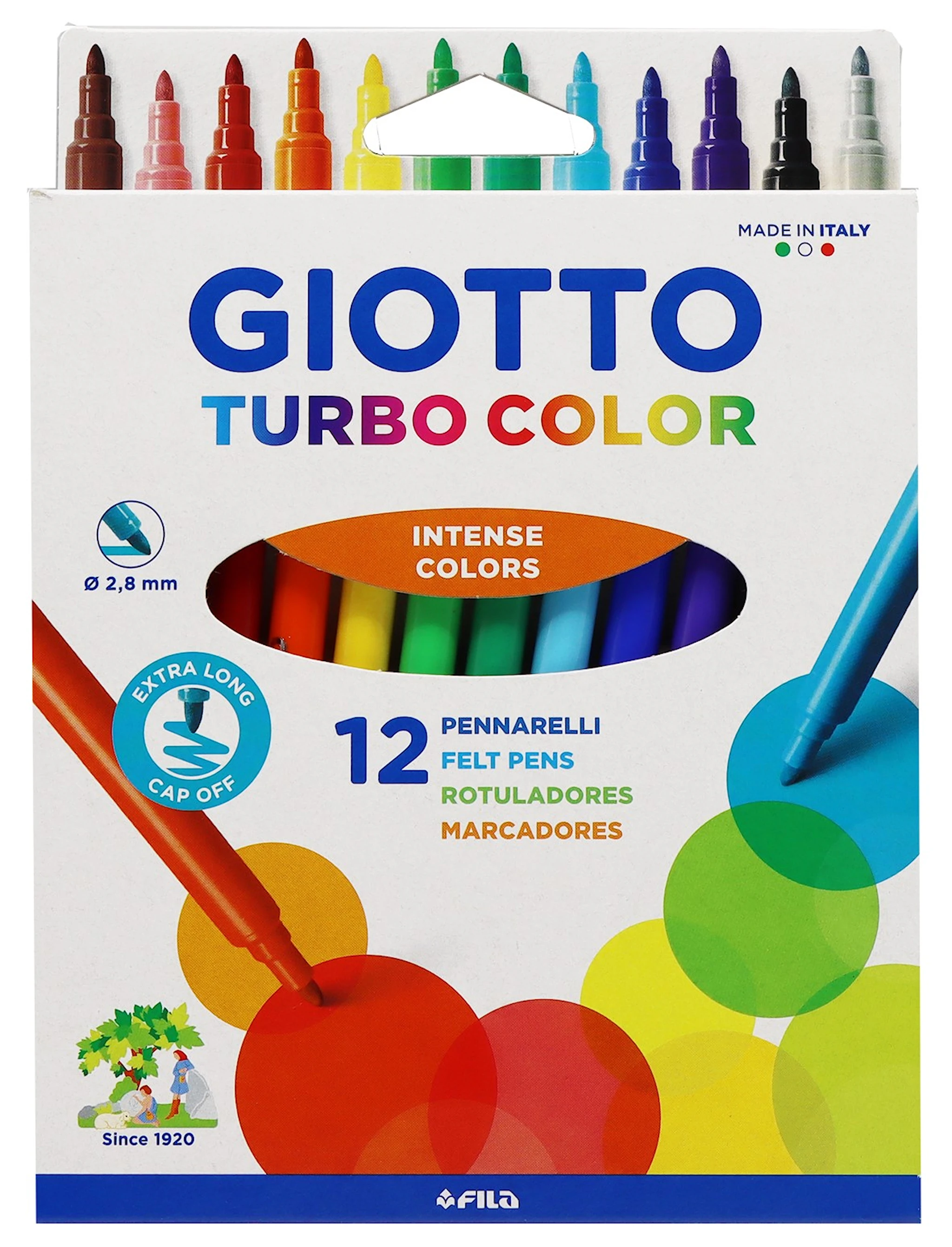 Tuotekuva ille Giotto Turbo Color Tussit, 12 kpl