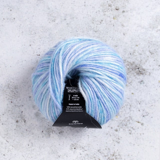 Tencel Blow Alpacka mix garn 50g Blueberry Vanilla Bowl 094 Svarta Fåret