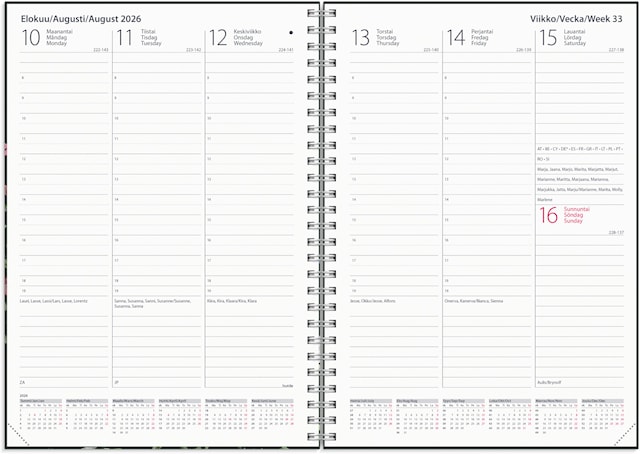 Tuotekuva 2 - Kalenteri 2026 Weekly Story kukka  A5 Burde