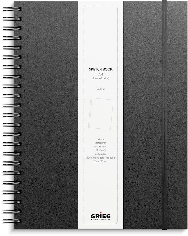 Produktbilde 3 for Skisseblokk A4 kunstlær, 50 ark, FSC