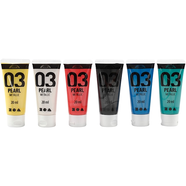Produktbild 2 för Akrylfärg Mix 03 Metallic 6x20 ml A-color