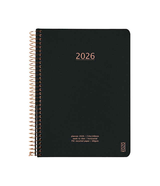 Produktbilde 1 for KOZO Kalender 2026 A5 Uke per opslag Black