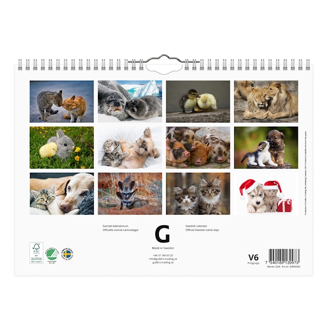 Produktbild 3 för Väggkalender Vänner 2026