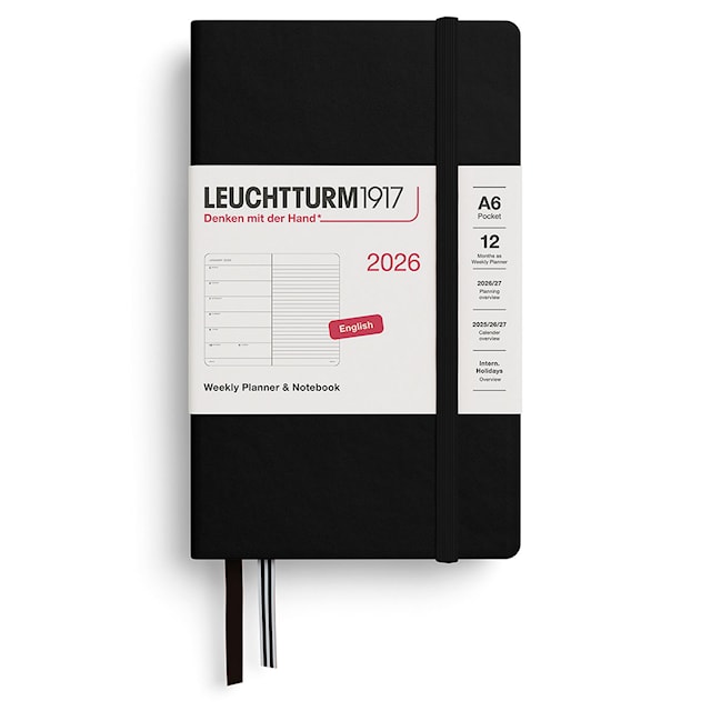 Weekly Planner & Notebook 2026 A6 Black Leuchtturm1917