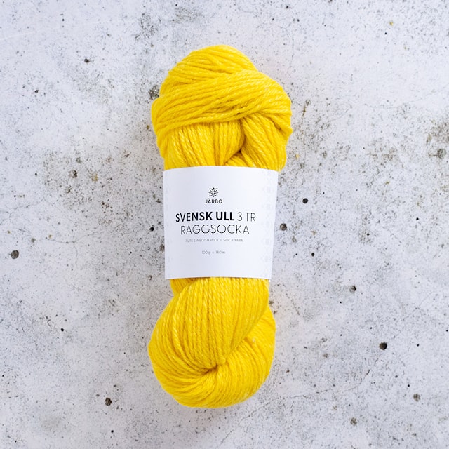 Svensk Ull 3tr Raggsokk 100 gr Dandelion Bloom 204 Järbo