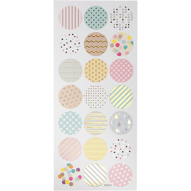 Produktbild 1 för Stickers, pastell, ark 10x23 cm, ca. 21 st., 1 ark