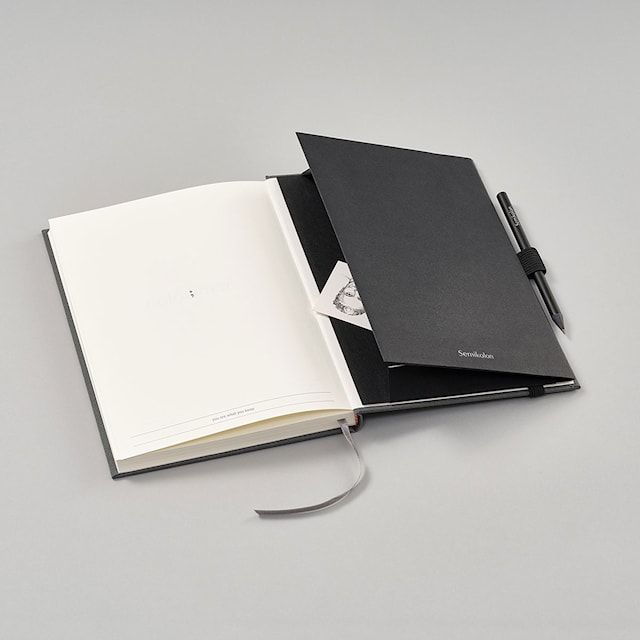 Produktbild 6 för Förvaringsficka med elastisk band och pennhållare - Patch Pocket Black Semikolon