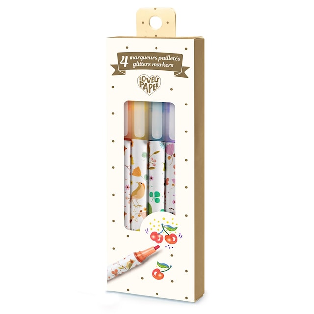 Produktbilde 4 for Fiberpenner Glitter 6-pakning Djeco