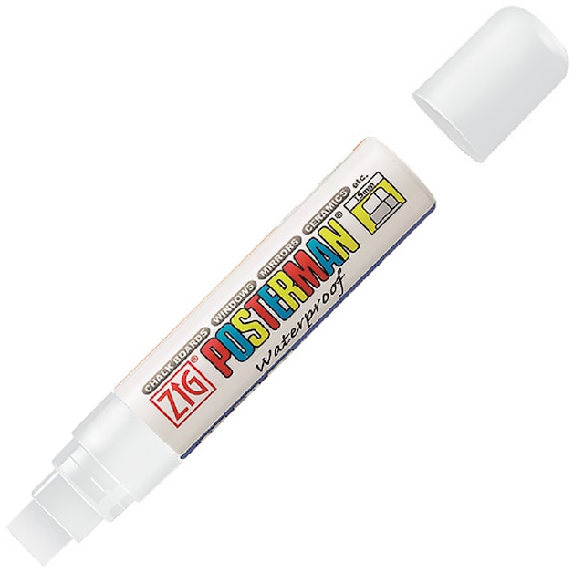 Merkkaustussi Valkoinen ZIG Posterman B&B 15 mm Kuretake Zig