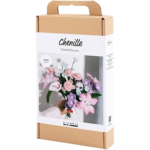Produktbilde 3 for DIY Kit Blomster av Piperensere, Blomster, pastellfarger, 1 pk.