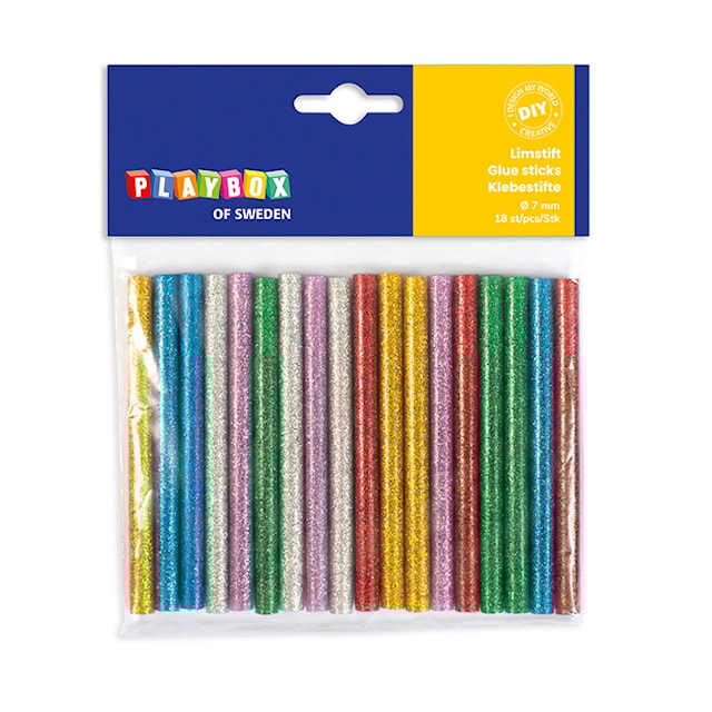 Produktbild 1 för Limstift Glitter Ø 7 mm 18-p, Playbox