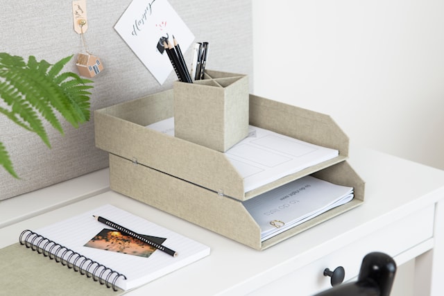 Produktbild 4 för Brevkorg Stapelbar Linen 2-pack Bigso Box of Sweden