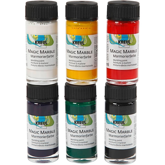 Produktbilde 1 for Magisk marmoreringsmaling, standardfarger, 6x20 ml/ 1 pk.