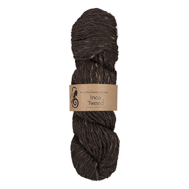 Inca Tweed  Alpaca, ull 50 gr Mørk brun 108, Viking Snorre