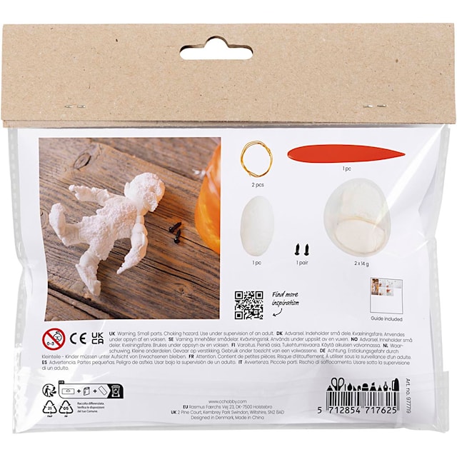 Produktbilde 2 for Mini DIY Kit Modellering, Mumie, hvit, 1 pk.