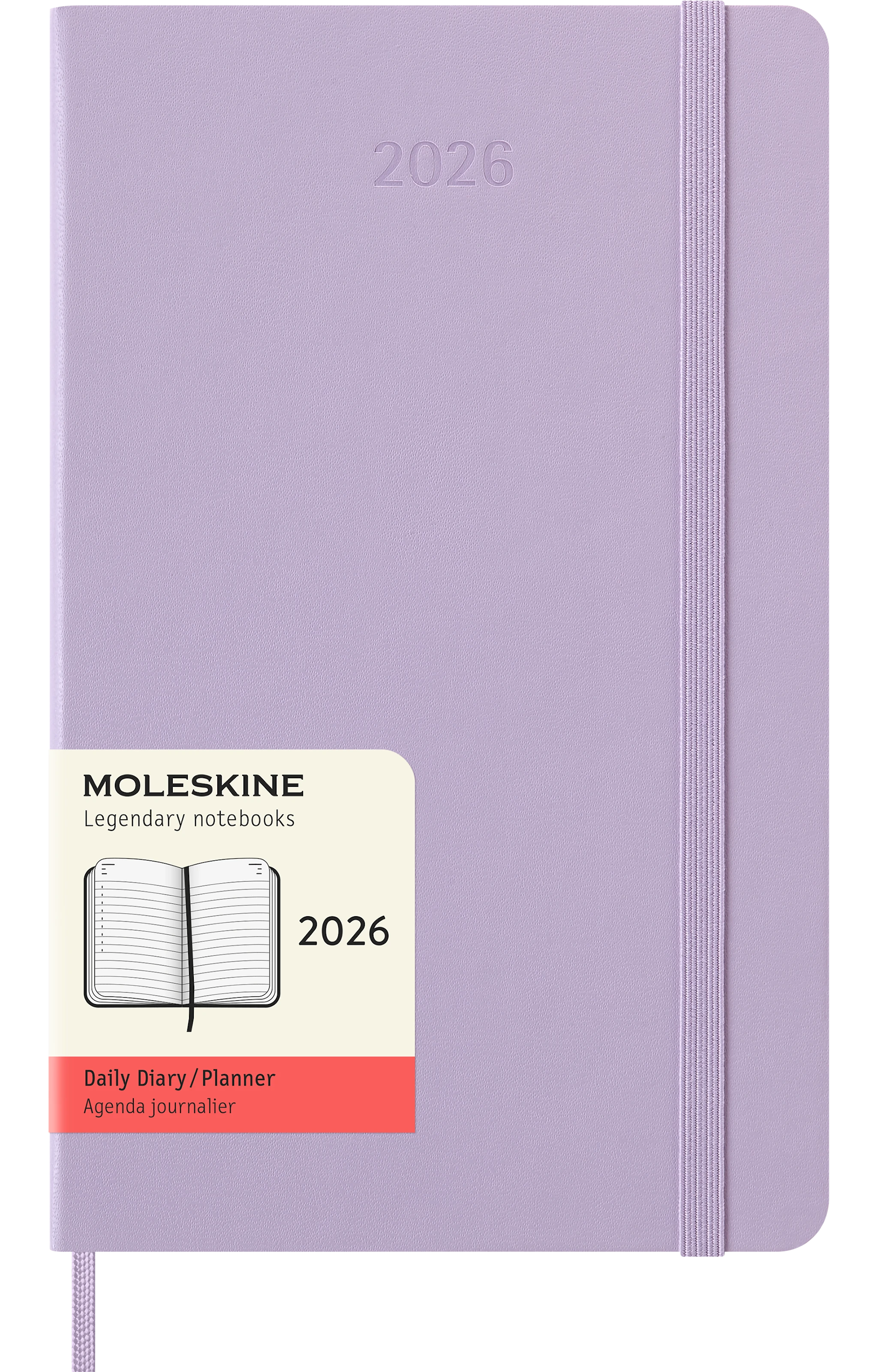 Tuotekuva ille Kalenteri 2026 Classic Hard 12M Daily Large Pastel Lilac Moleskine