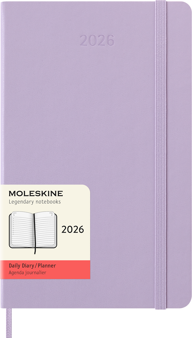 Tuotekuva 1 - Kalenteri 2026 Classic Hard 12M Daily Large Pastel Lilac Moleskine