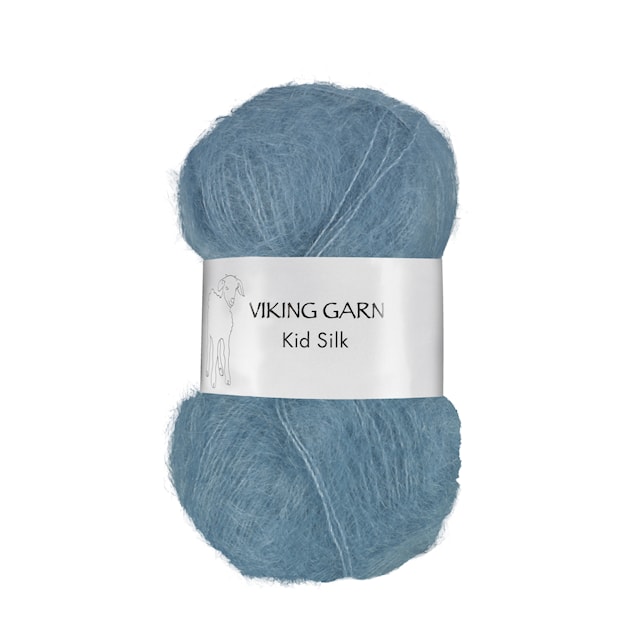 Kid/Silk Garn 25 g Gråblå 322 Viking Garn