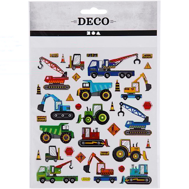 Produktbild 2 för Klistermärken Arbetsfordon 15x16,5 cm, 1 ark
