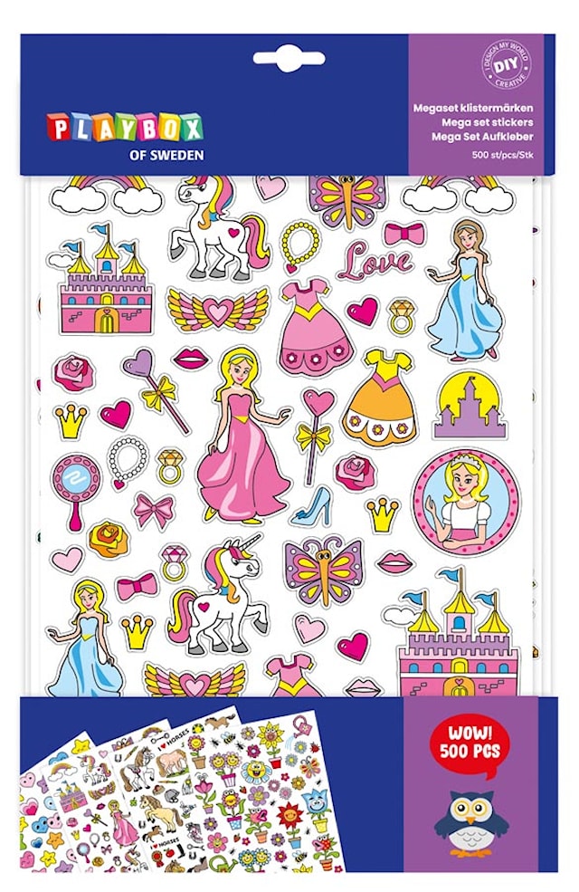 Produktbilde 1 for Stickers Mega Set Prinsesse 500 stk, Playbox