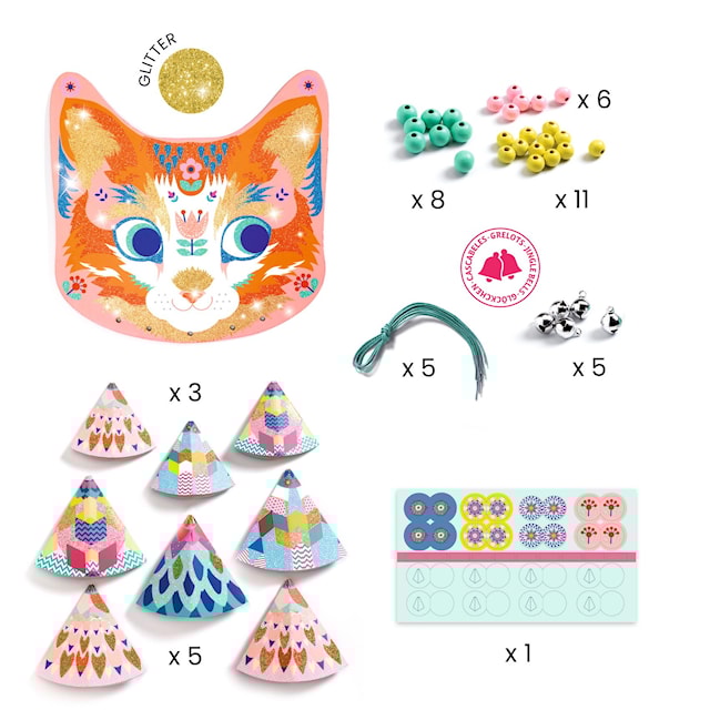 Produktbilde 4 for DIY-sett Vindklokke Glitrende Katt Djeco