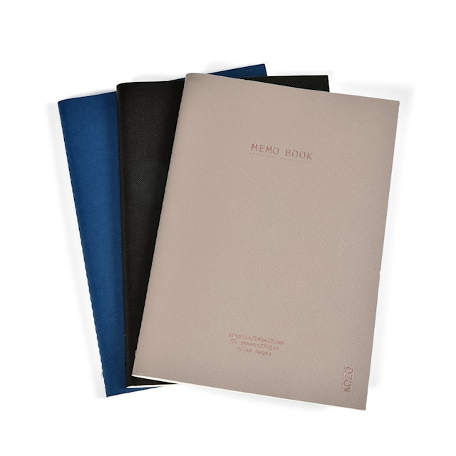 Produktbilde 3 for Skrivehefte A5 3-pakning Navy Black Sand KOZO